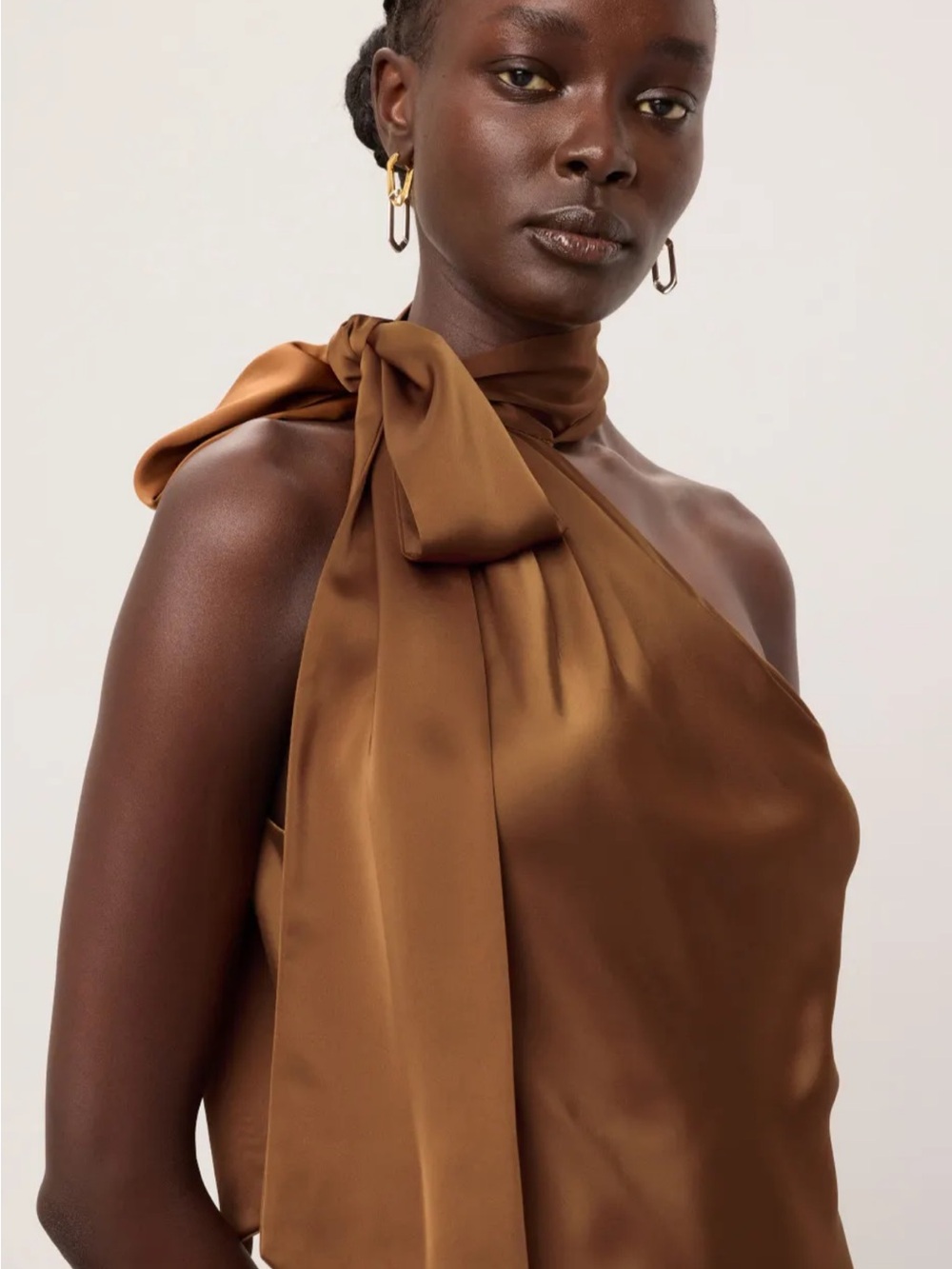 Ralph Lauren One-Shoulder Tie-Neck Dress - Picture 6 of 8